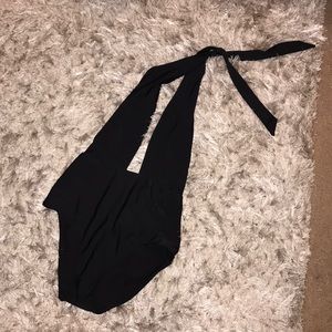 Aerie Black low v one piece
